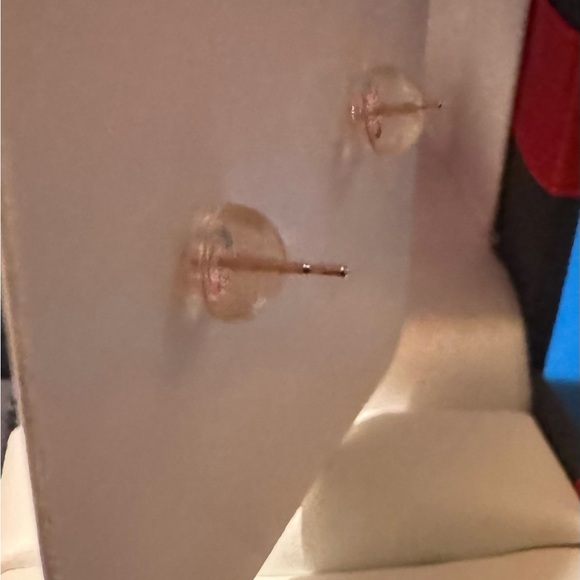 ROUND MORGANITE 14K ROSE GOLD CHILDRENS STUD EARRINGS 0.60CTW - Picture 3 of 3